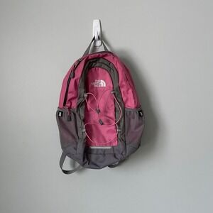 The North Face Backpack Pink Grey Kids Youth School Travel Bag